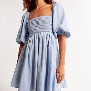 NWOT Abercrombie Emerson Poplin Puff Sleeve Mini Dress